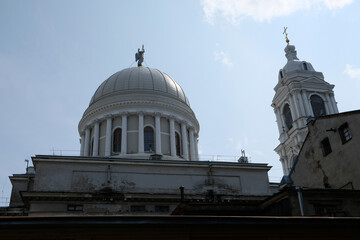 Fototapeta premium bell tower and dome of the church