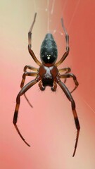 Obraz premium Spider on web, close-up view