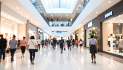 Blurred indoor shopping mall