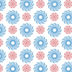 Multicolored Mandala Repeat Pattern