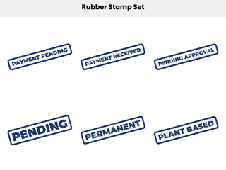 Rubber Stamps with Approval and Payment Messages on White Background