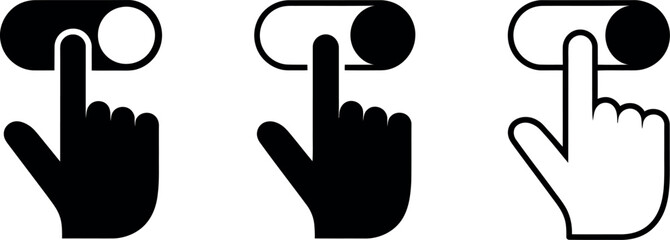 Toggle switch positions with finger touch for user interface control
