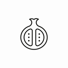 pomegranate cut half icon sign vector