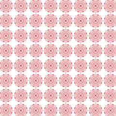 Multicolored Mandala Repeat Pattern, Detailed Red and Blue Mandala Pattern