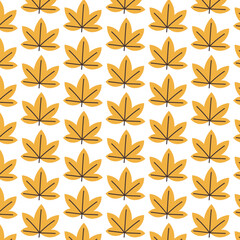 Purple and Gold Autumn Leaf Repeat Pattern