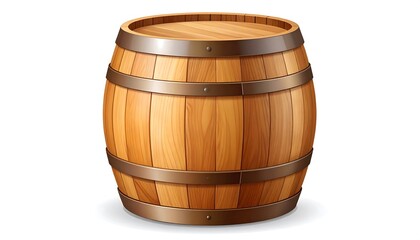 Wooden barrel, realistic illustration