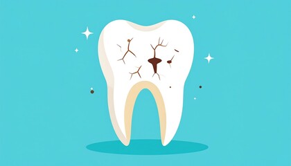 Damaged Tooth Illustration for Dental Health Awareness