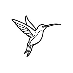 hummingbird in flight line art 