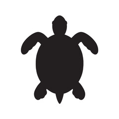 Turtle Top View Silhouette Vector