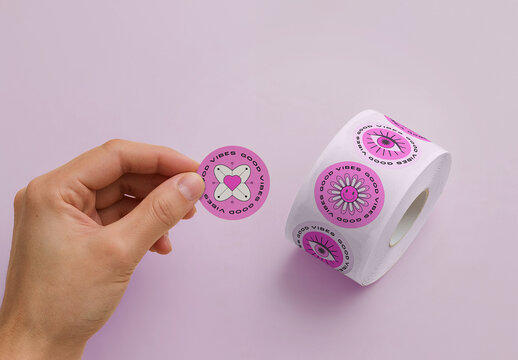 Sticker Roll Mockup
