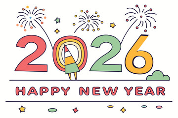 animation happy new year animation with firework
