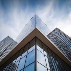 Obraz premium Contemporary skyscraper design with cinematic lighting and minimal style