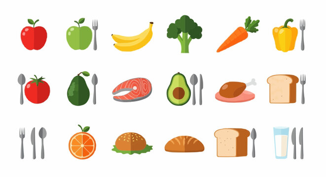 Healthy eating healthy eating food groups vector illustration with fruits vegetables protein and dairy for diet plan guide vector