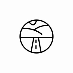 mountain road in desert icon sign vector