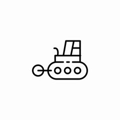 tracked excavator digger icon sign vector