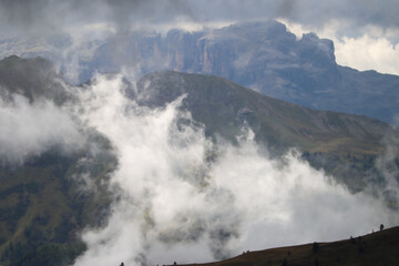 Evening cloudscape in Giau pass (Dolomites, Italy)