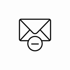 envelope with minus icon sign vector