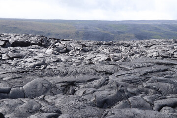 Black Lava Field at Hawaii Volcanoes National Park
