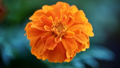 Vibrant Orange Marigold Flower Close Up