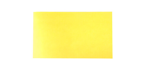 Fototapeta premium A bright yellow square sticky note isolated on white background