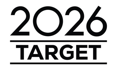Modern 2026 logo design with bold black text above a red block featuring mirrored white “TARGET” typography. Clean style, sharp lines, and strong contrast create a striking visual.