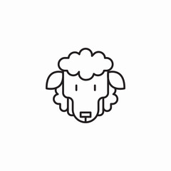 sheep head fluffy icon sign vector