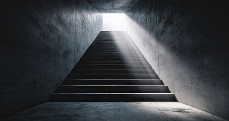 Concrete stairway leading to light