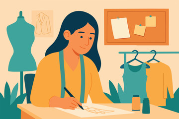 designer sketch on the paper