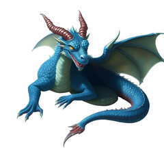 Photo of dragon lying isolated on transparent background