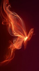 Fototapeta premium Vibrant Digital Butterfly with Flowing Light Trails