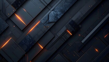 Dark Tech Pattern Background with Layered Geometric Shapes – Cyber Defense Concept