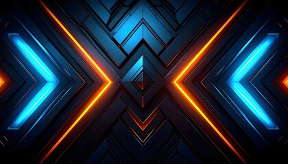 Dark Tech Pattern Background with Layered Geometric Shapes – Cyber Defense Concept