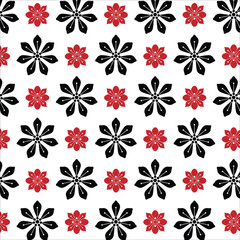 Floral Pattern in Orange and Black