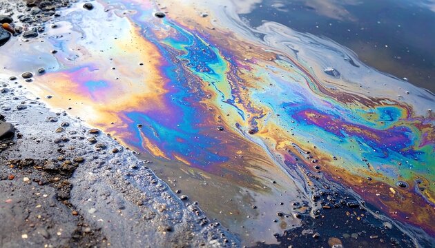 Oil slick on water