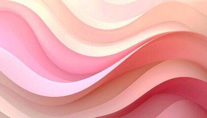 Elegant Minimal Gradient Mesh Background with Sand Beige and Rose Pink – Organic Curves