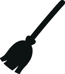  Witch's Broom Icon Set Vector Design on White Background.