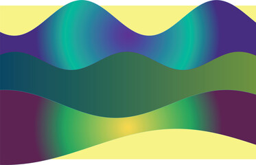 Abstract Gradient Waves Background With Yellow Border color