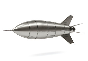 Futuristic Spaceship Blimp Metallic Airship Concept