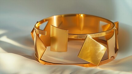 Geometric Gold Bracelet Modern Minimalist Jewelry
