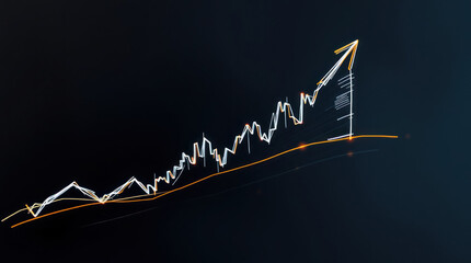 Night‑Mode Stock Trend Graph