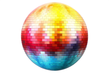 Colorful mosaic egg with vibrant gradient isolated on white background