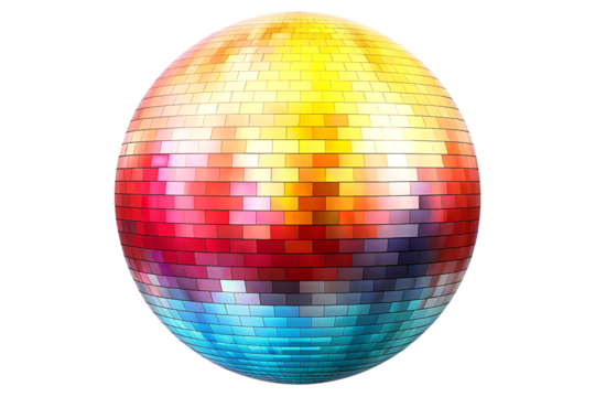 Colorful mosaic egg with vibrant gradient isolated on white background