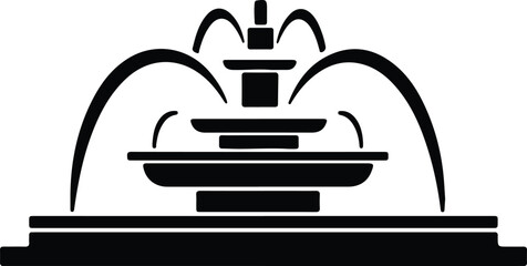 Vector Silhouette of Water Fountain Tiered Structure Illustrator