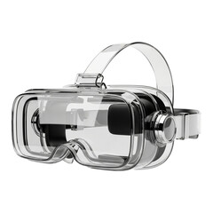Transparent VR Headset: Sleek, Modern Design, Futuristic Technology, Isolated on Black Background.