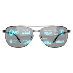 Futuristic Smart Glasses Displaying Data: Modern Technology, Clean Design, Cool Blue Hues