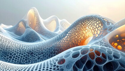 Bio-organic wave lattice vector with semi-transparent texture