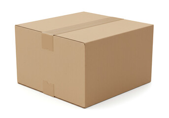 Cardboard Box Package Isolated on White Background - Shipping and Storage Solution