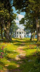 White House Garden Path Spring Day