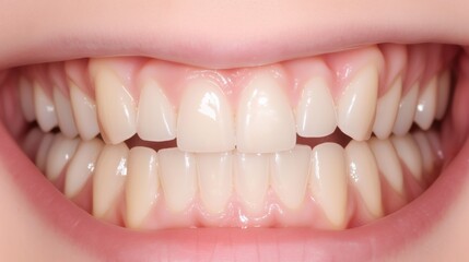 closeup smile showing healthy natural teeth and gums, dental hygiene focus, clinical clarity, confident expression, bright studio lighting, concept of healthcare dentistry cosmetics