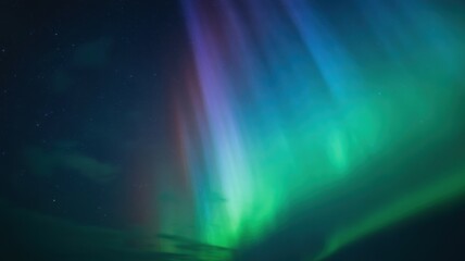 Fototapeta premium Stunning aurora borealis display with vibrant green, blue, and purple lights dancing across the night sky